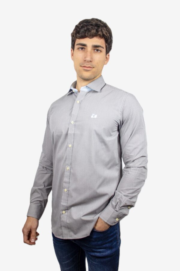 Camisa de topitos cuello italiano - Imagen 2