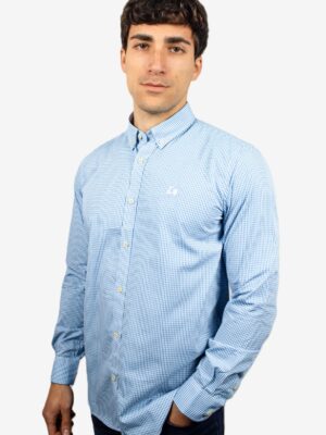 Camisa de cuadros Vichy celeste