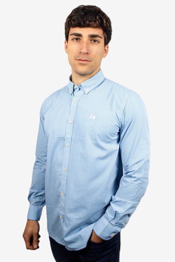 Camisa de cuadros Vichy celeste