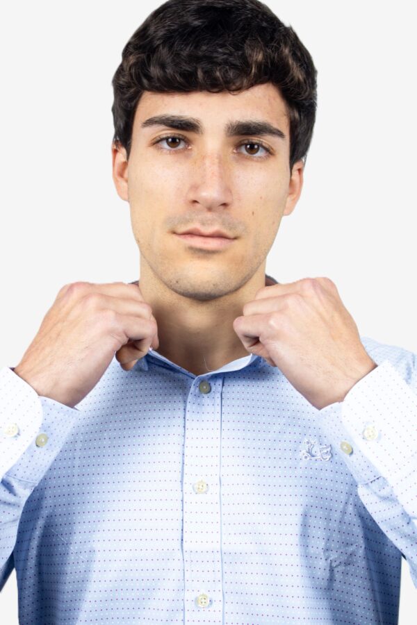 Camisa celeste de topitos - Imagen 2