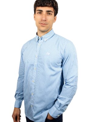 Camisa de cuadros Vichy celeste