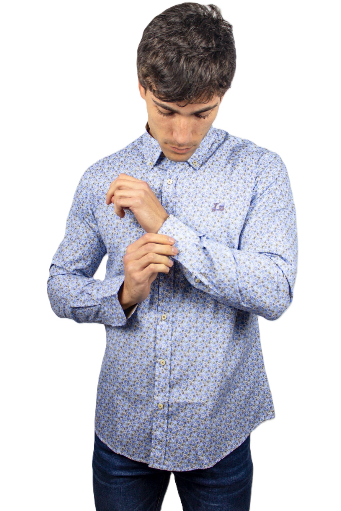 Camisa estampado floral azul 1 Camisa estampado floral azul