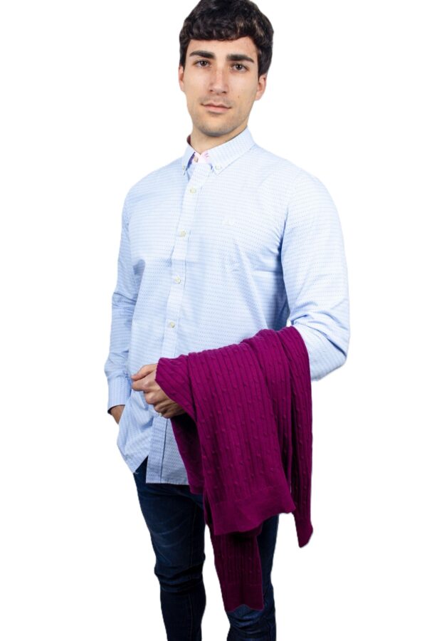 Camisa celeste de topitos