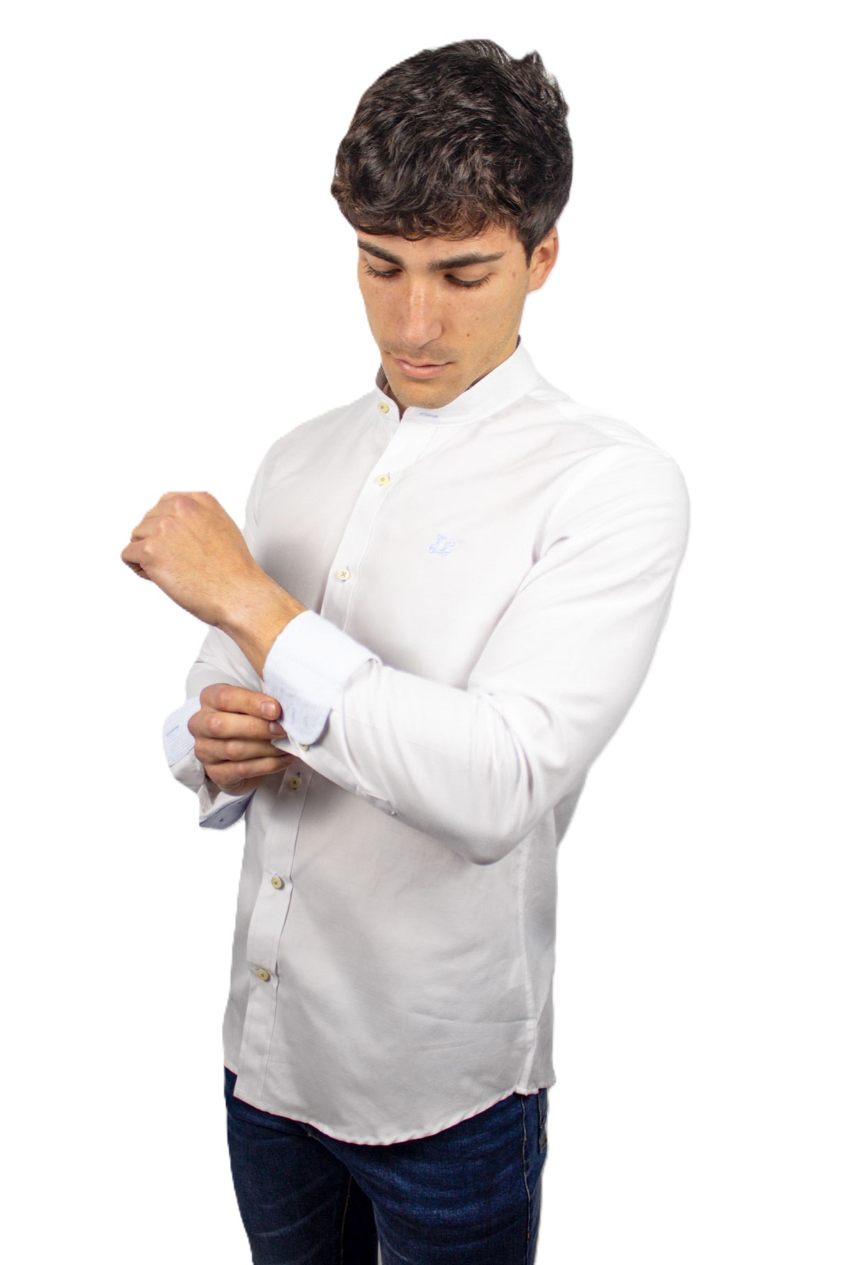 Camisa clásica blanca cuello mao 3 Camisa clásica blanca cuello mao - Imagen 3