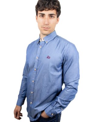 Camisa color denim índigo