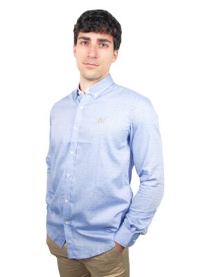 Camisa estampada celeste
