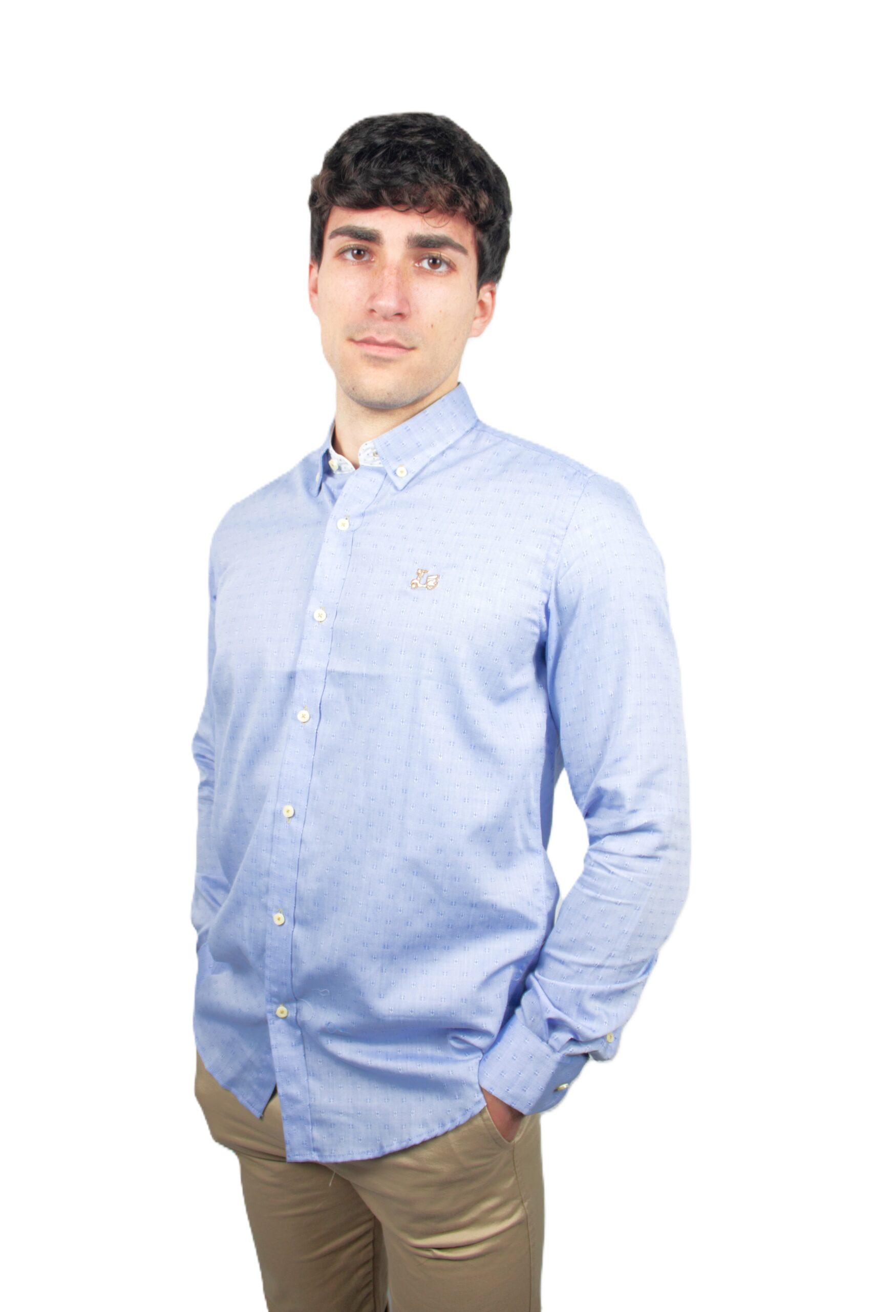 Camisa estampada celeste 1 Camisa estampada celeste