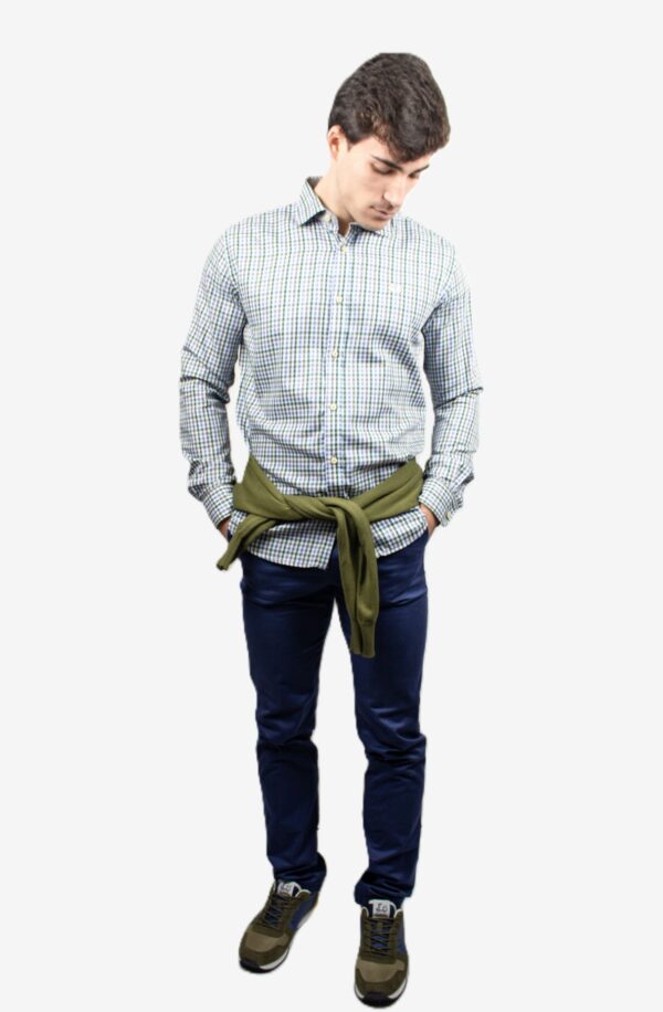 Camisa de cuadros Vichy cuello italiano - Imagen 4