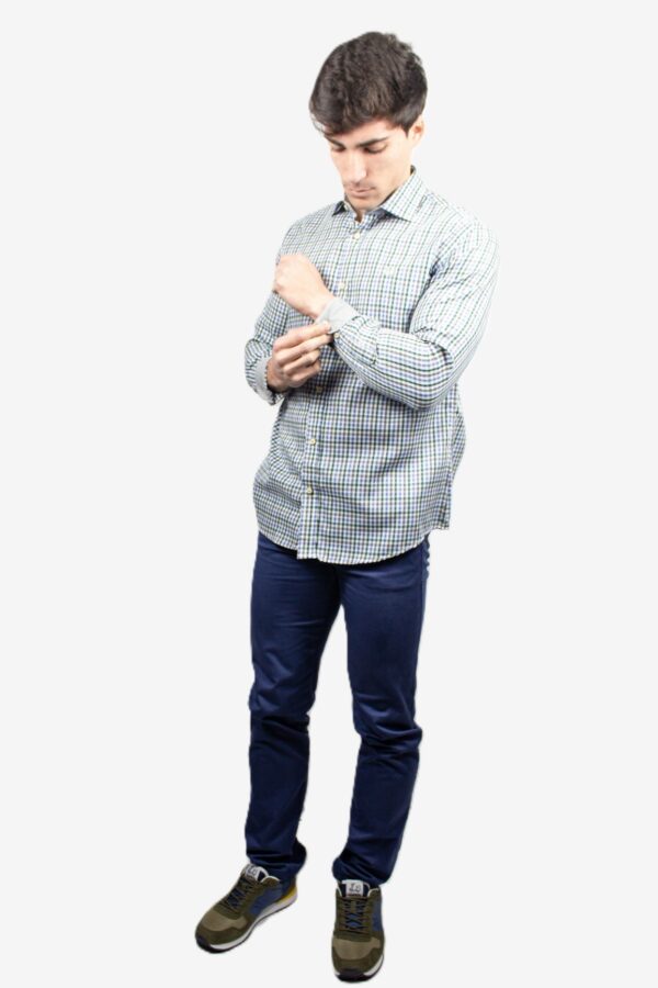 Camisa de cuadros Vichy cuello italiano - Imagen 5