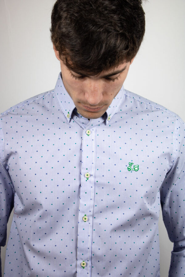Camisa de rayas con topitos estampados - Imagen 4