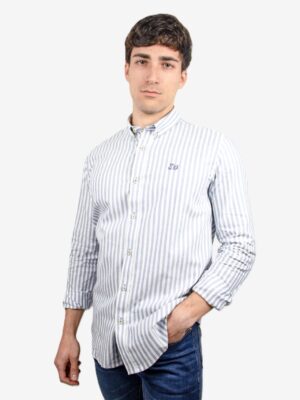 Camisa Rayas Popelín celeste