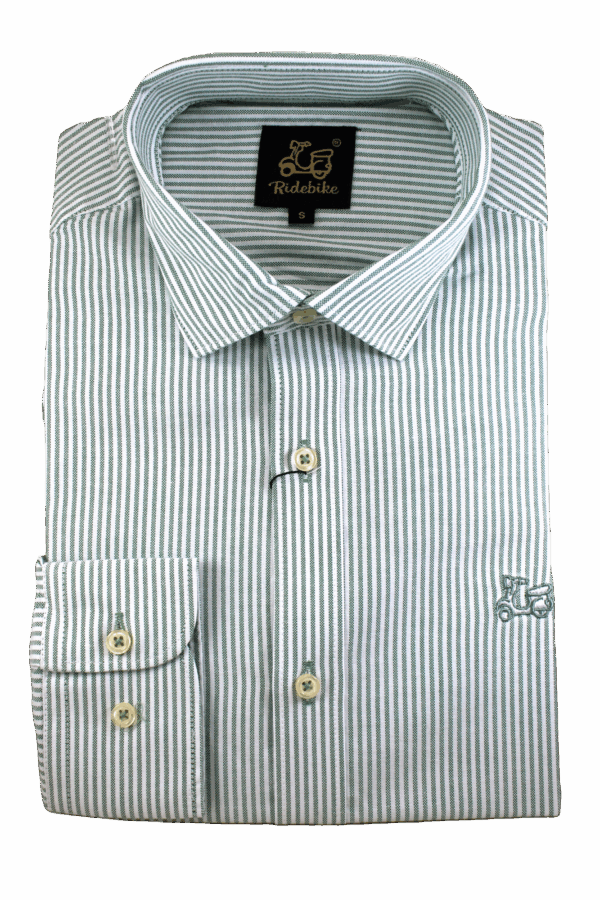 Camisa Oxford rayas verdes - Imagen 4