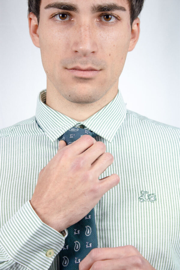 Camisa Oxford rayas verdes - Imagen 2