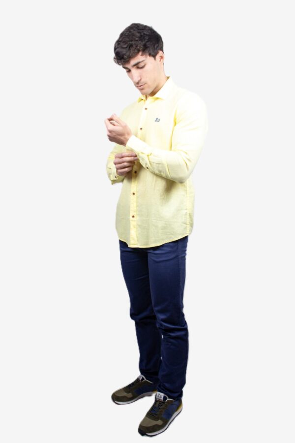 Camisa de lino básica cuello italiano [+8 colores] - Imagen 11