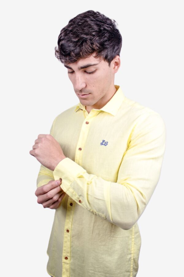 Camisa de lino básica cuello italiano [+8 colores] - Imagen 8