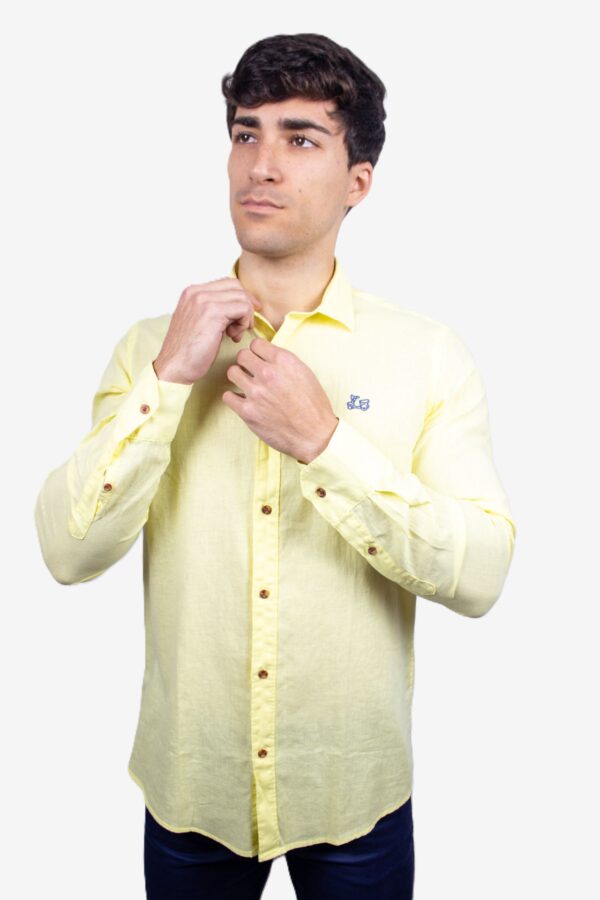 Camisa de lino básica cuello italiano [+8 colores] - Imagen 9
