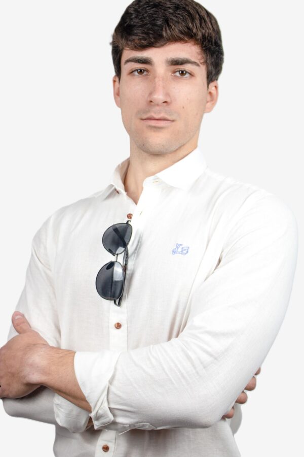Camisa de lino básica cuello italiano [+8 colores] - Imagen 16