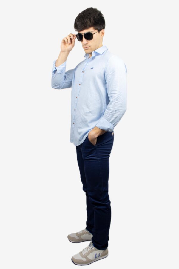 Camisa de lino básica cuello italiano [+8 colores] - Imagen 24