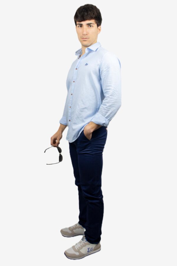 Camisa de lino básica cuello italiano [+8 colores] - Imagen 28