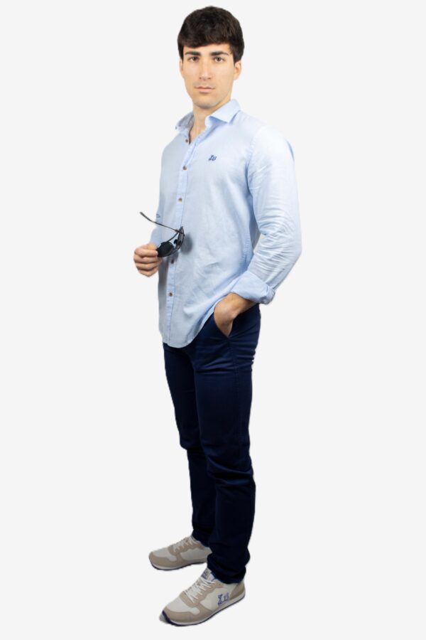 Camisa de lino básica cuello italiano [+8 colores] - Imagen 25
