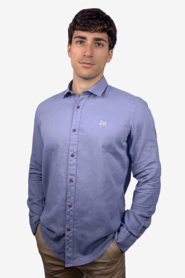 Camisa de lino clásica cuello italiano [+8 colores] - Imagen 27