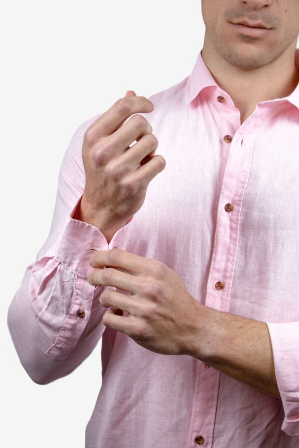 Camisa de lino básica cuello italiano [+8 colores] - Imagen 18