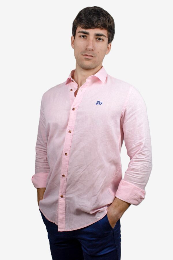 Camisa de lino básica cuello italiano [+8 colores] - Imagen 20