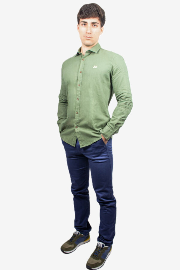 Camisa de lino básica cuello italiano [+8 colores] - Imagen 5