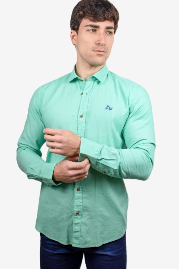 Camisa de lino básica cuello italiano [+8 colores] - Imagen 22