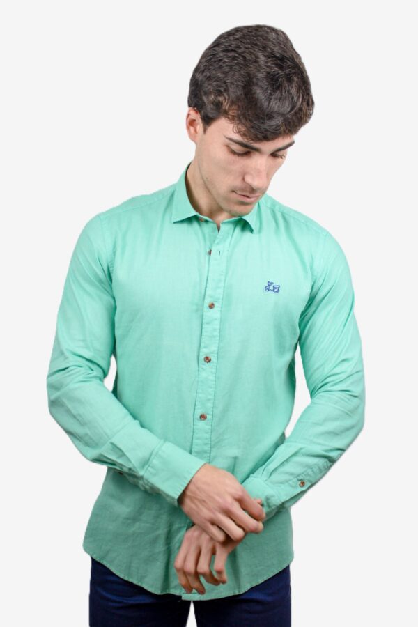 Camisa de lino básica cuello italiano [+8 colores] - Imagen 23