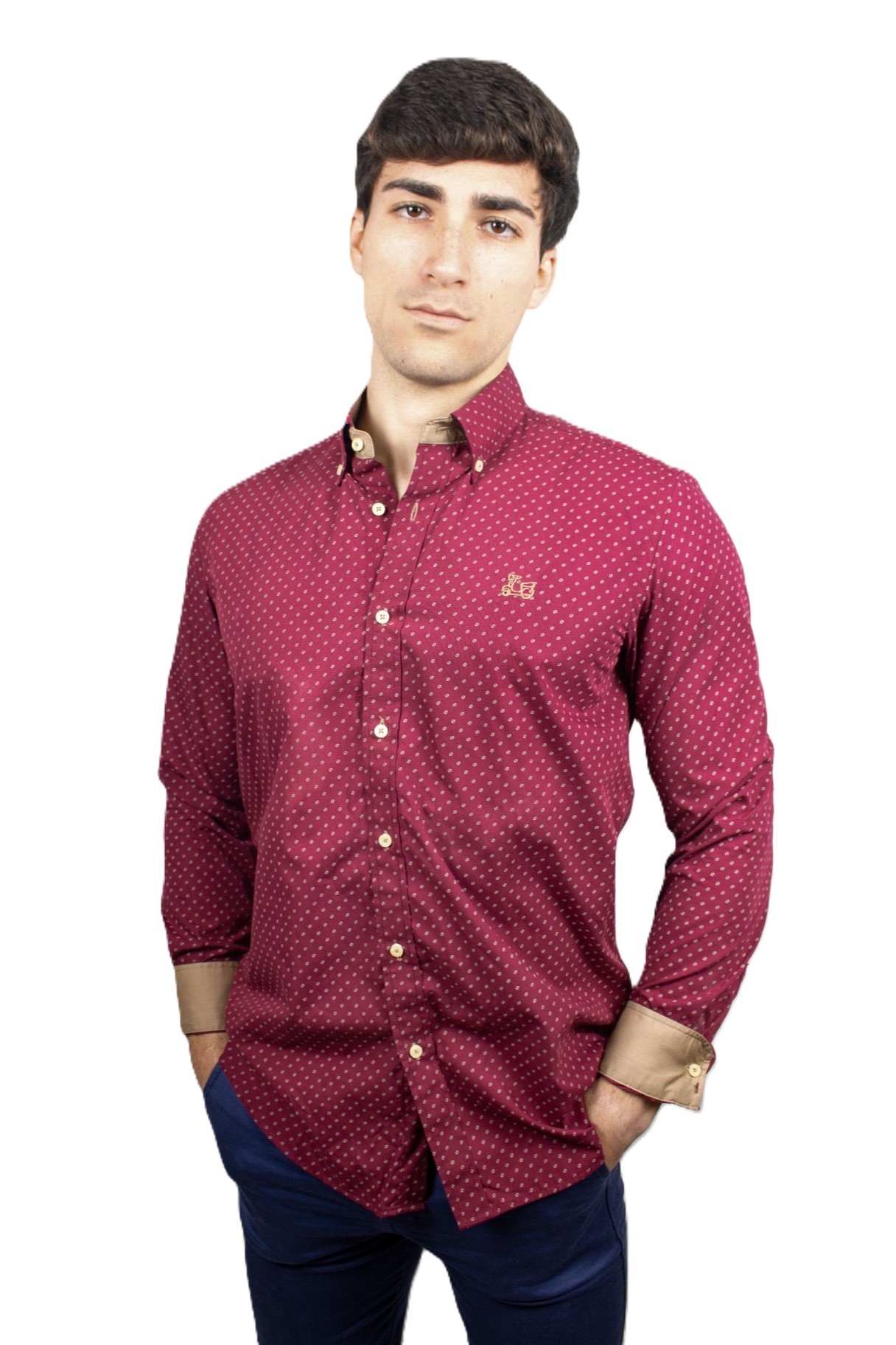 Camisa Estampado Burdeos 1 Camisa Estampado Burdeos