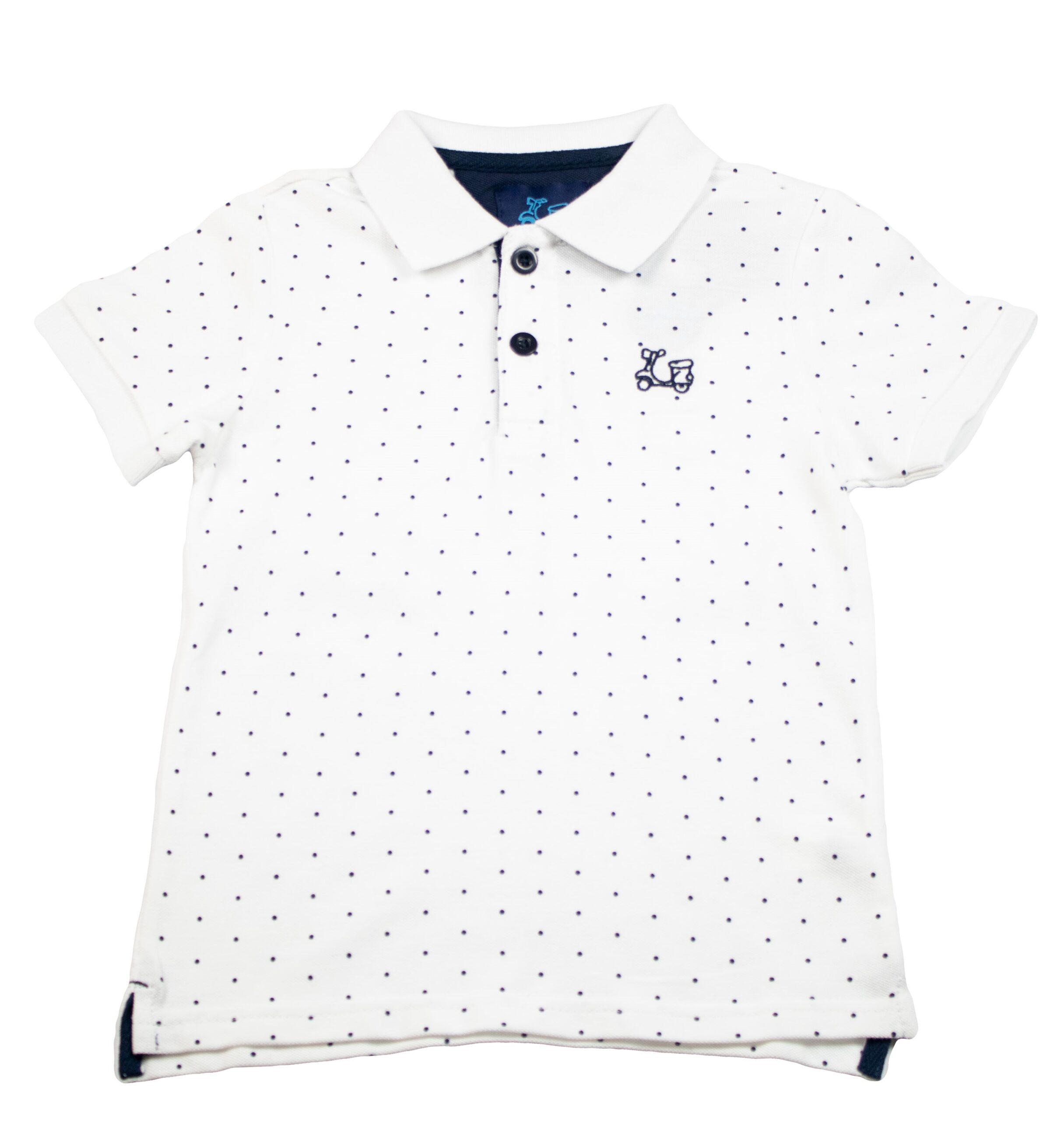 Polo piqué de niño estampado topitos 1 Polo piqué de niño estampado topitos